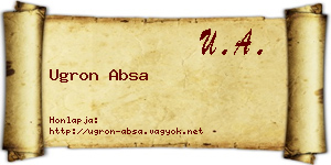 Ugron Absa névjegykártya